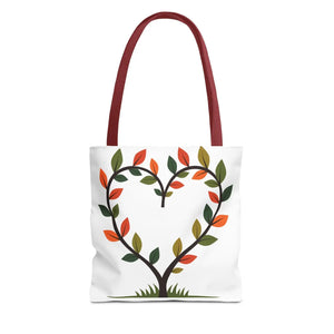 Heart Leaf Aop Tote Bag - Bold Cotton Canvas Carryall - Dipaliz - Bags