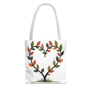 Heart Leaf Aop Tote Bag - Bold Cotton Canvas Carryall - Dipaliz - Bags