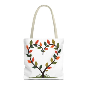 Heart Leaf Aop Tote Bag - Bold Cotton Canvas Carryall - Dipaliz - Bags