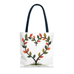 Heart Leaf Aop Tote Bag - Bold Cotton Canvas Carryall - Dipaliz - Bags