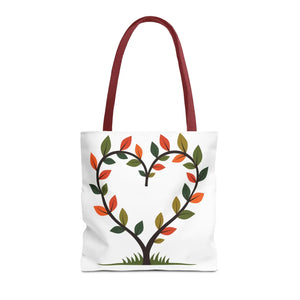 Heart Leaf Aop Tote Bag - Bold Cotton Canvas Carryall - Dipaliz - Bags