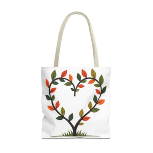 Heart Leaf Aop Tote Bag - Bold Cotton Canvas Carryall - Dipaliz - Bags