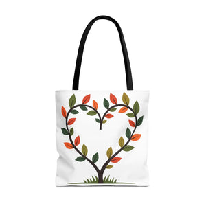 Heart Leaf Aop Tote Bag - Bold Cotton Canvas Carryall - Dipaliz - Bags