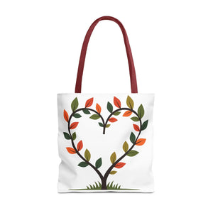 Heart Leaf Aop Tote Bag - Bold Cotton Canvas Carryall - Dipaliz - Bags