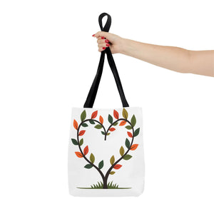 Heart Leaf Aop Tote Bag - Bold Cotton Canvas Carryall - Dipaliz - Bags
