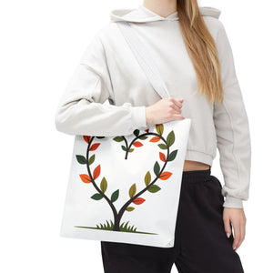 Heart Leaf Aop Tote Bag - Bold Cotton Canvas Carryall - Dipaliz - Bags