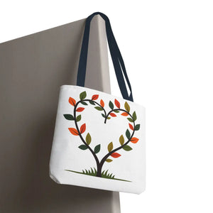 Heart Leaf Aop Tote Bag - Bold Cotton Canvas Carryall - Dipaliz - Bags