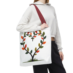 Heart Leaf Aop Tote Bag - Bold Cotton Canvas Carryall - Dipaliz - Bags
