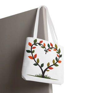 Heart Leaf Aop Tote Bag - Bold Cotton Canvas Carryall - Dipaliz - Bags