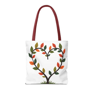 Heart Leaf Aop Tote Bag - Bold Cotton Canvas Carryall - Dipaliz - Bags
