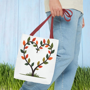 Heart Leaf Aop Tote Bag - Bold Cotton Canvas Carryall - Dipaliz - Bags
