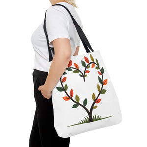 Heart Leaf Aop Tote Bag - Bold Cotton Canvas Carryall - Dipaliz - Bags