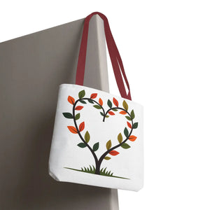 Heart Leaf Aop Tote Bag - Bold Cotton Canvas Carryall - Dipaliz - Bags