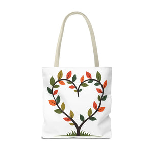 Heart Leaf Aop Tote Bag - Bold Cotton Canvas Carryall - Dipaliz - Bags
