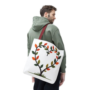 Heart Leaf Aop Tote Bag - Bold Cotton Canvas Carryall - Dipaliz - Bags