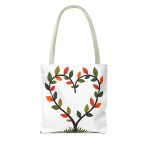 Heart Leaf Aop Tote Bag - Bold Cotton Canvas Carryall - Dipaliz - Bags