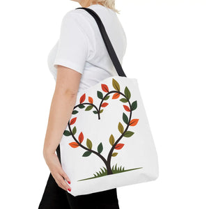 Heart Leaf Aop Tote Bag - Bold Cotton Canvas Carryall - Dipaliz - Bags