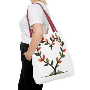 Heart Leaf Aop Tote Bag - Bold Cotton Canvas Carryall - Dipaliz - Bags