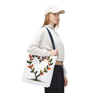 Heart Leaf Aop Tote Bag - Bold Cotton Canvas Carryall - Dipaliz - Bags