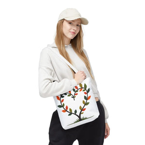 Heart Leaf Aop Tote Bag - Bold Cotton Canvas Carryall - Dipaliz - Bags
