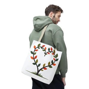 Heart Leaf Aop Tote Bag - Bold Cotton Canvas Carryall - Dipaliz - Bags