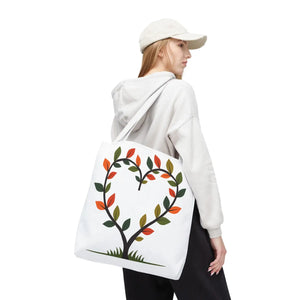 Heart Leaf Aop Tote Bag - Bold Cotton Canvas Carryall - Dipaliz - Bags