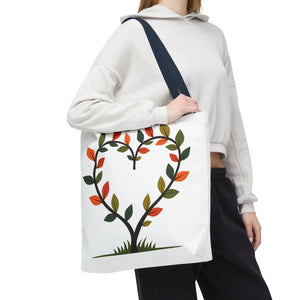 Heart Leaf Aop Tote Bag - Bold Cotton Canvas Carryall - Dipaliz - Bags