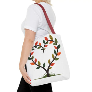 Heart Leaf Aop Tote Bag - Bold Cotton Canvas Carryall - Dipaliz - Bags