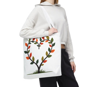 Heart Leaf Aop Tote Bag - Bold Cotton Canvas Carryall - Dipaliz - Bags