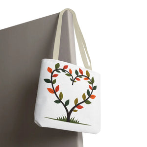 Heart Leaf Aop Tote Bag - Bold Cotton Canvas Carryall - Dipaliz - Bags