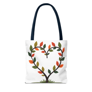 Heart Leaf Aop Tote Bag - Bold Cotton Canvas Carryall - Dipaliz - Bags