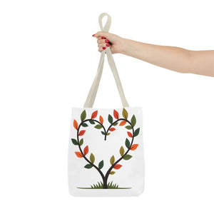 Heart Leaf Aop Tote Bag - Bold Cotton Canvas Carryall - Dipaliz - Bags
