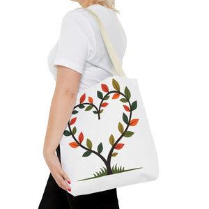 Heart Leaf Aop Tote Bag - Bold Cotton Canvas Carryall - Dipaliz - Bags