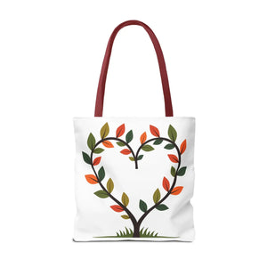 Heart Leaf Aop Tote Bag - Bold Cotton Canvas Carryall - Dipaliz - Bags