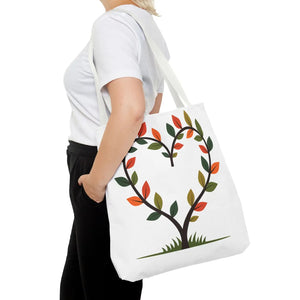 Heart Leaf Aop Tote Bag - Bold Cotton Canvas Carryall - Dipaliz - Bags