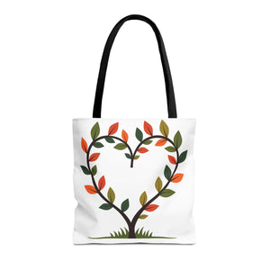 Heart Leaf Aop Tote Bag - Bold Cotton Canvas Carryall - Dipaliz - Bags