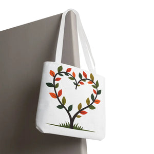 Heart Leaf Aop Tote Bag - Bold Cotton Canvas Carryall - Dipaliz - Bags