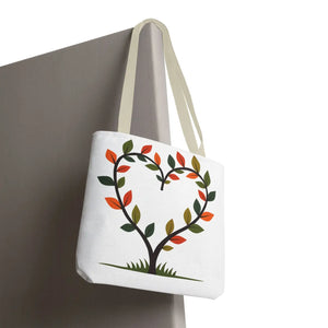 Heart Leaf Aop Tote Bag - Bold Cotton Canvas Carryall - Dipaliz - Bags