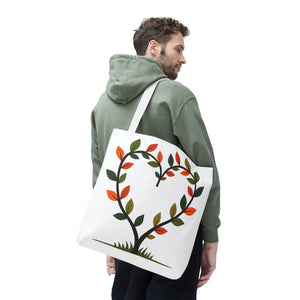 Heart Leaf Aop Tote Bag - Bold Cotton Canvas Carryall - Dipaliz - Bags