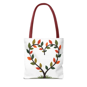 Heart Leaf Aop Tote Bag - Bold Cotton Canvas Carryall - Dipaliz - Bags