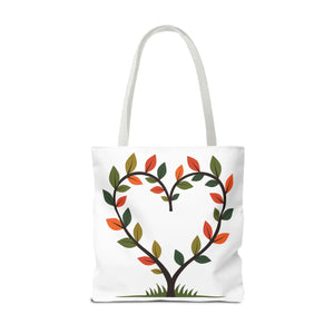 Heart Leaf Aop Tote Bag - Bold Cotton Canvas Carryall - Dipaliz - Bags