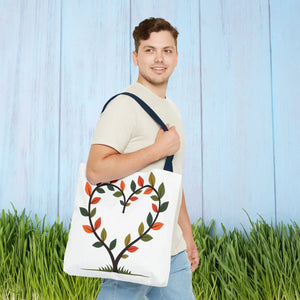 Heart Leaf Aop Tote Bag - Bold Cotton Canvas Carryall - Dipaliz - Bags