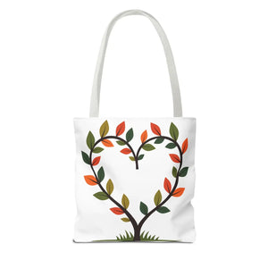 Heart Leaf Aop Tote Bag - Bold Cotton Canvas Carryall - Dipaliz - Bags