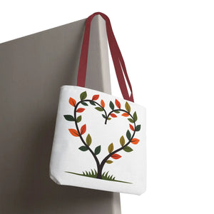 Heart Leaf Aop Tote Bag - Bold Cotton Canvas Carryall - Dipaliz - Bags