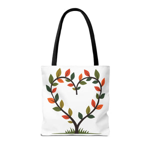 Heart Leaf Aop Tote Bag - Bold Cotton Canvas Carryall - Dipaliz - Bags