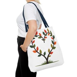 Heart Leaf Aop Tote Bag - Bold Cotton Canvas Carryall - Dipaliz - Bags