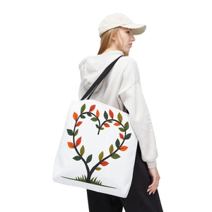 Heart Leaf Aop Tote Bag - Bold Cotton Canvas Carryall - Dipaliz - Bags