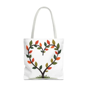 Heart Leaf Aop Tote Bag - Bold Spacious Daily Carryall - Dipaliz - 18’’ × / White - Bags