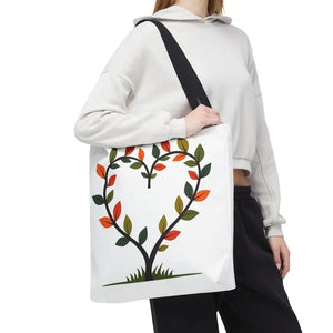Heart Leaf Aop Tote Bag - Bold Spacious Daily Carryall - Dipaliz - Bags