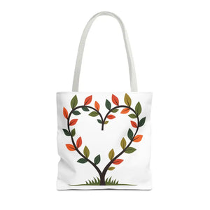 Heart Leaf Aop Tote Bag - Bold Spacious Daily Carryall - Dipaliz - 16’’ × / White - Bags